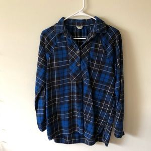 Black White Blue Flannel